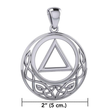 Large Celtic AA Recovery Silver Pendant TPD6005 - Jewelry
